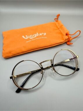Vooglam Round Gold Metal Frame Glasses, unknown prescription